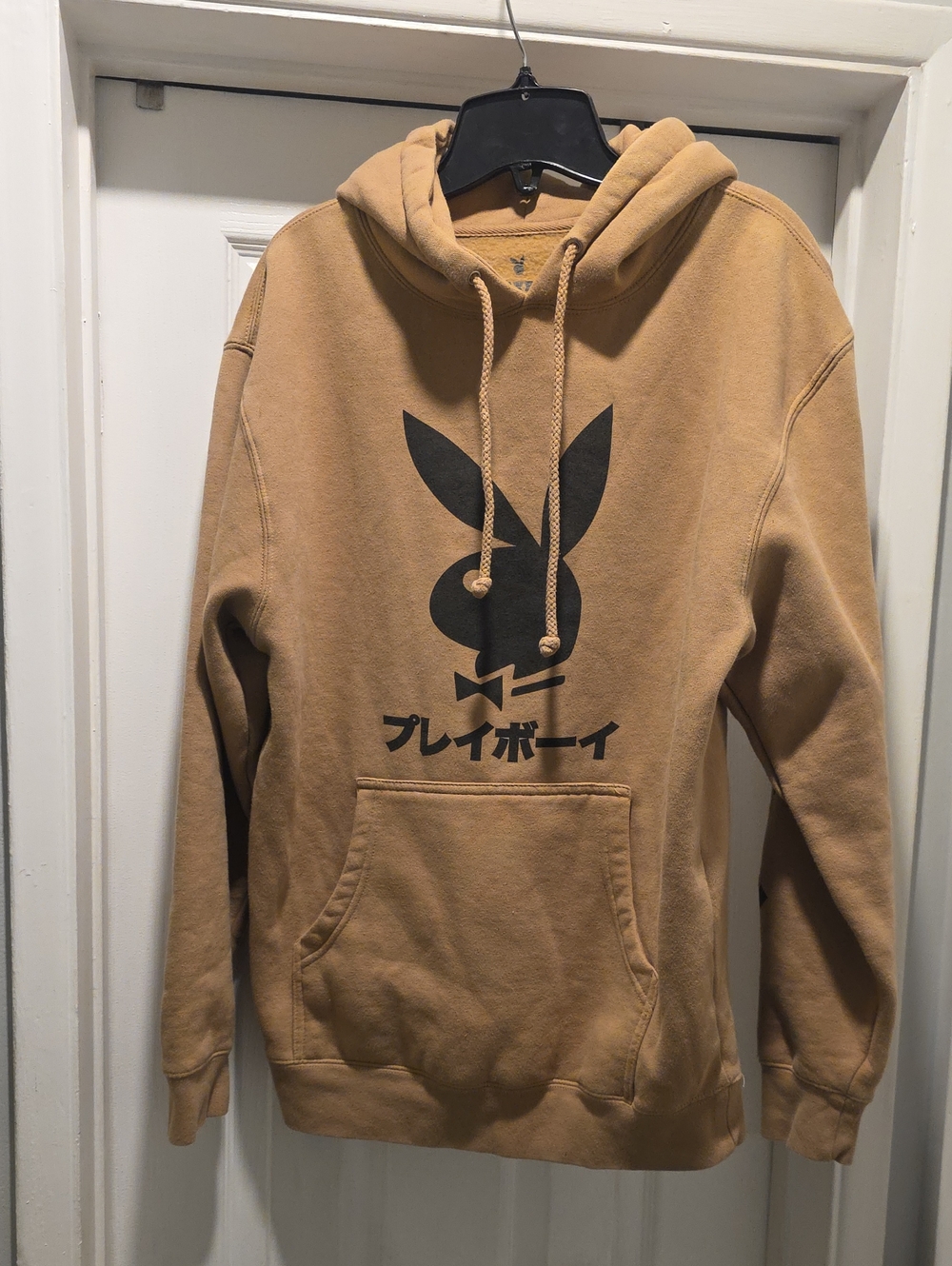 Japanese PLAYBOY Tan Hoodie with Black Bunny Logo